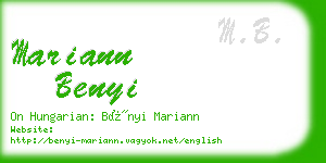 mariann benyi business card